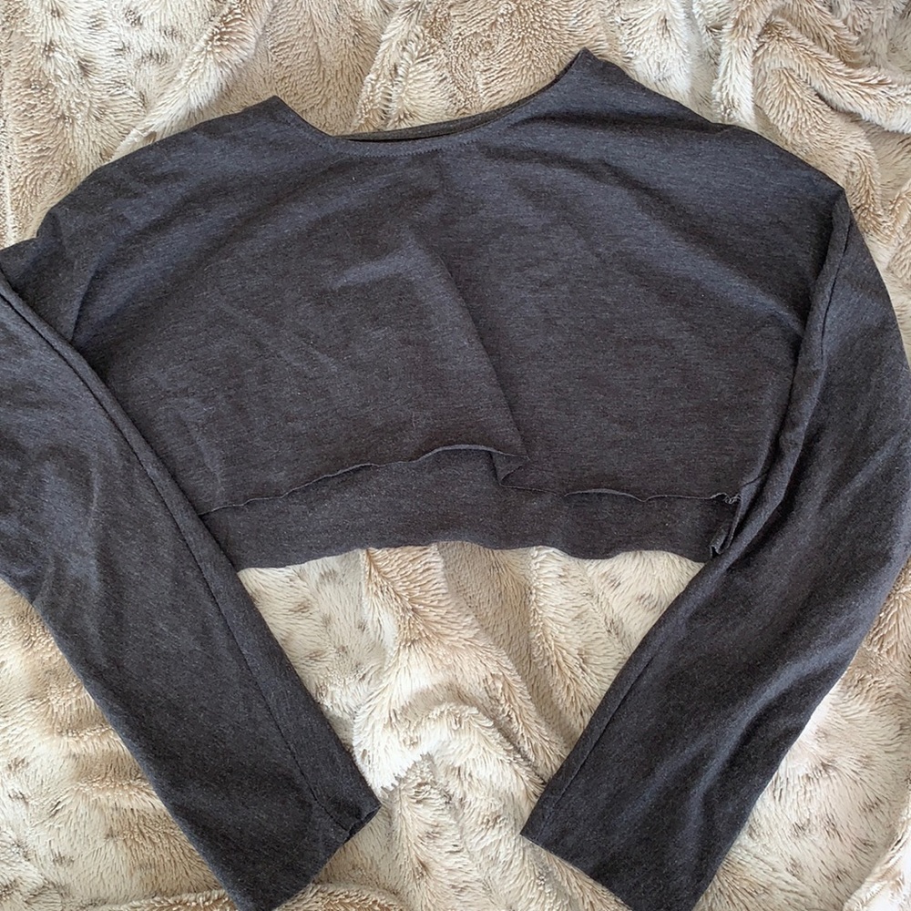 grey cropped long sleeve